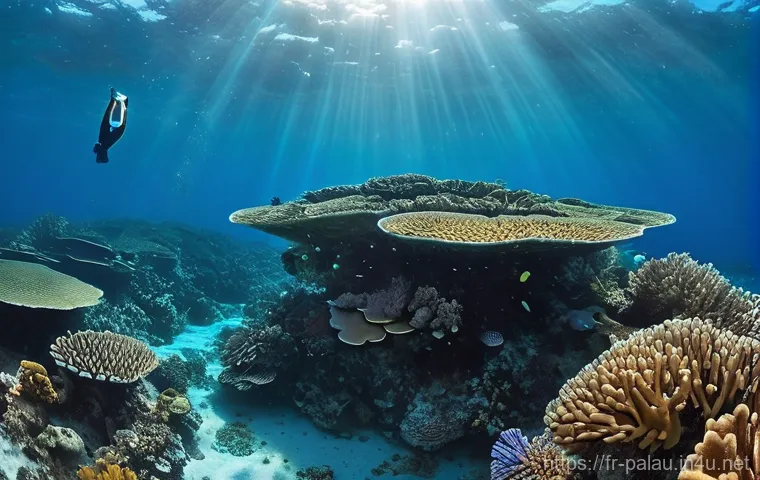 팔라우에서 창업하기 - **"Ecotourism Exploration in Palau's Pristine Waters"**
    A vibrant, sun-drenched underwater scene...