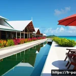 팔라우의 국제 공항과 항공 노선 - A modern, small international airport terminal in Palau, featuring recently renovated waiting areas ...